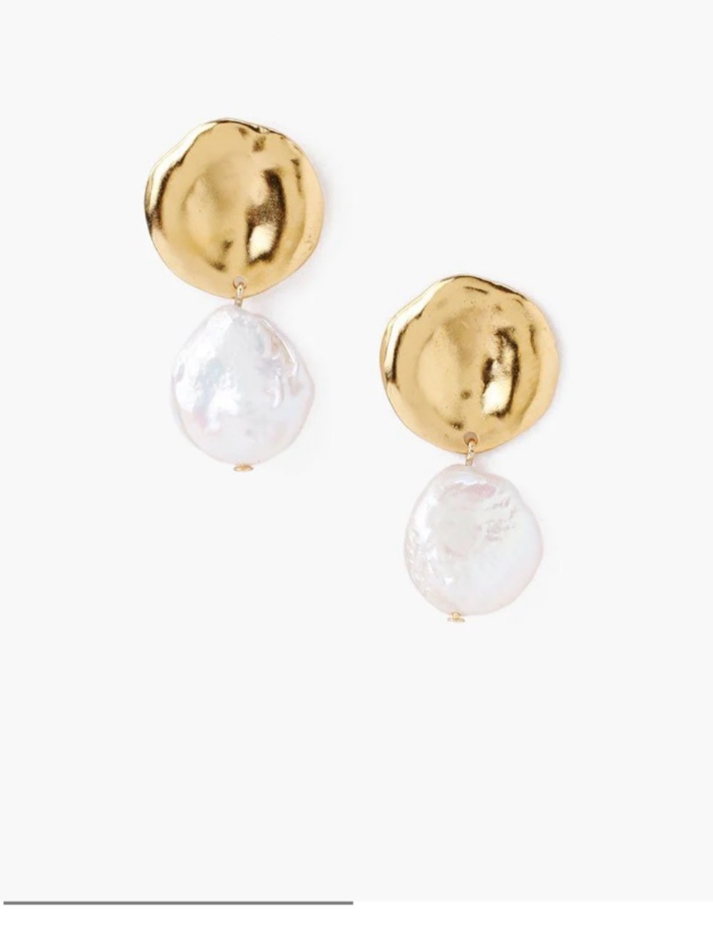 Chan Luu Two Tiered White Keshi Pearl Earrings